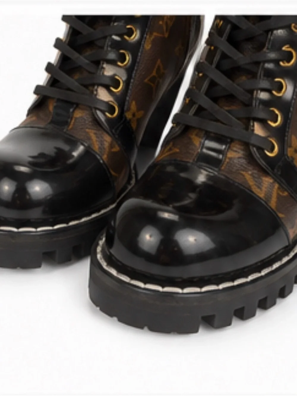 Louis Vuitton Monogram Star Trail Ankle Boots in Brown and Black